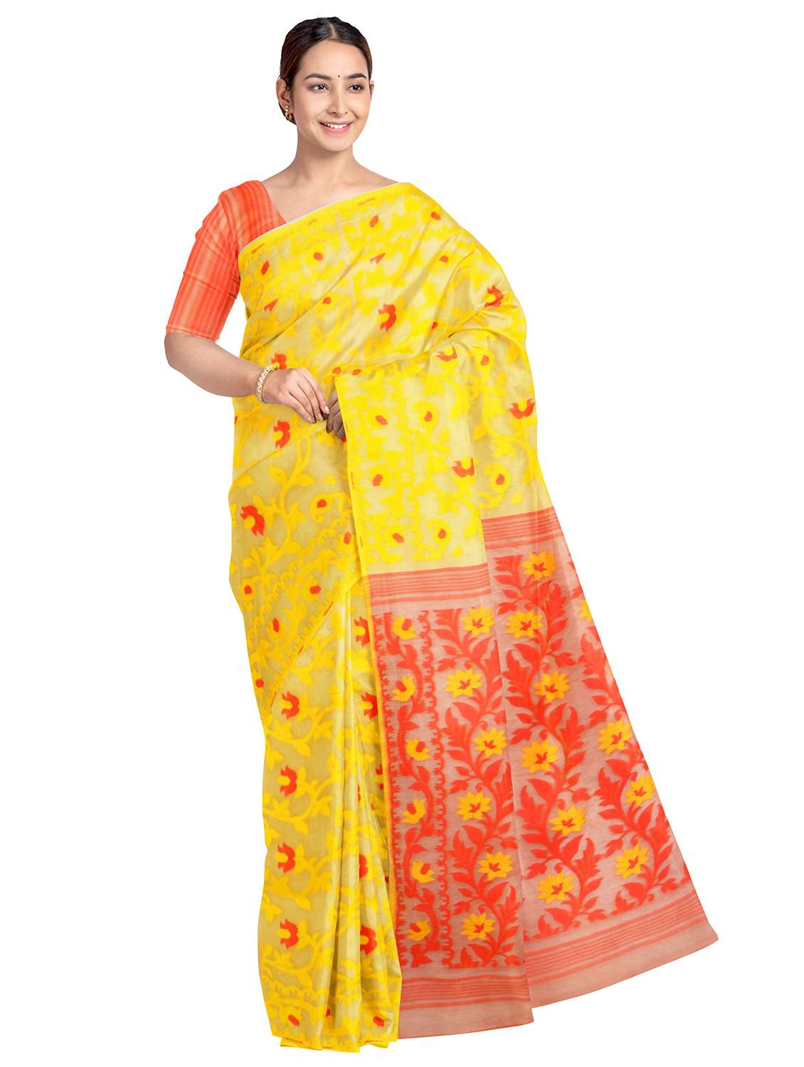 women's self design yellow colored saree - 17212832 - Zoom Image - 0