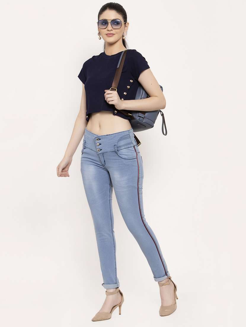 women's plain slim fit jeans - 17214686 - Standard Image - 3