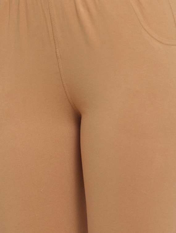 beige solid ankle length legging - 17215981 -  Standard Image - 3