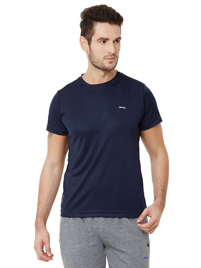 navy blue solid t-shirt - 17216246 - Zoom Image - 0