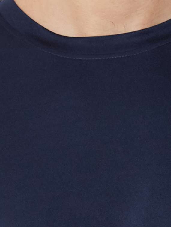 navy blue solid t-shirt - 17216246 - Standard Image - 3