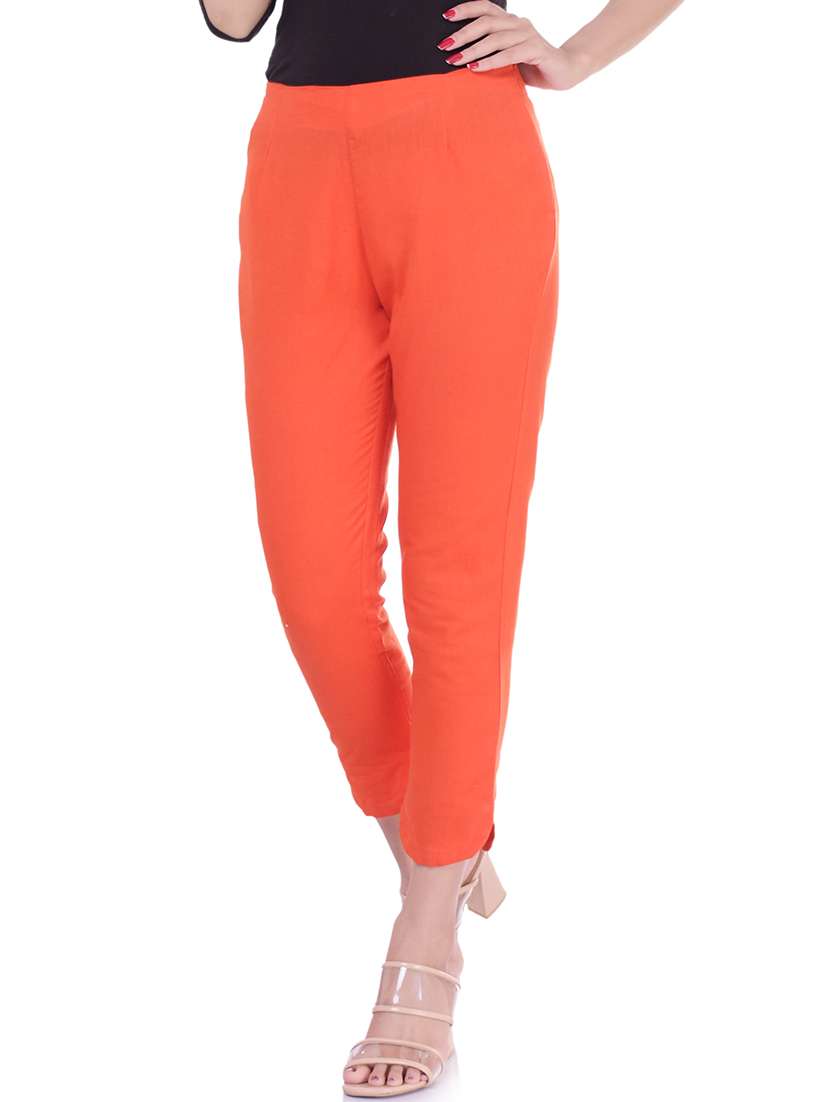 solid straight tapered pant