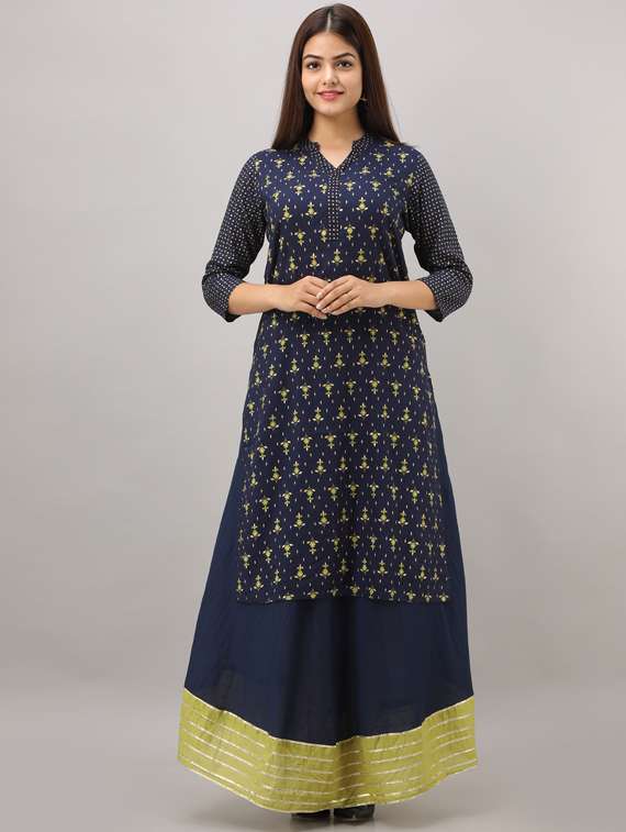 floral kurta skirt set - 17218574 - Zoom Image - 0