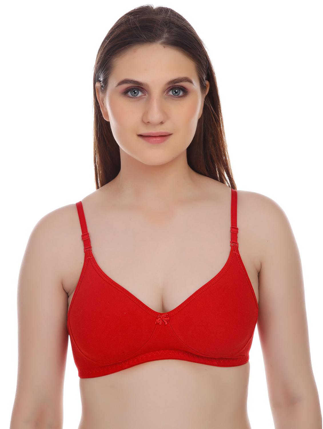 red cotton blend regular bra - 17219038 - Zoom Image - 0