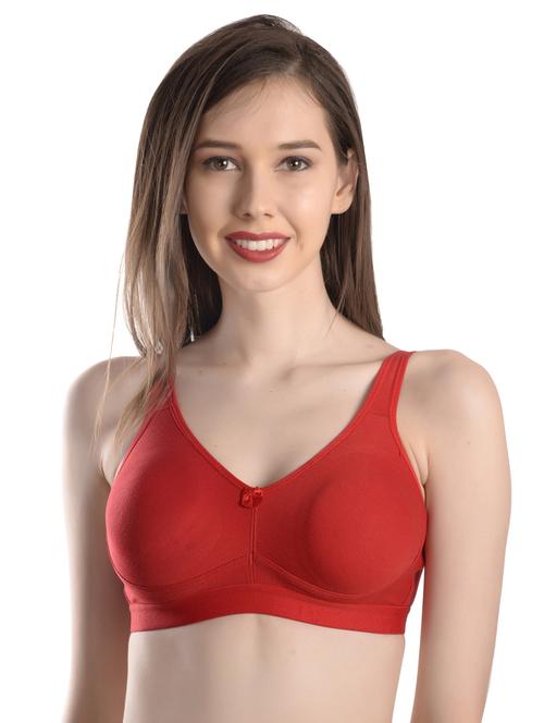 red cotton blend regular bra - 17219046 -  Standard Image - 0