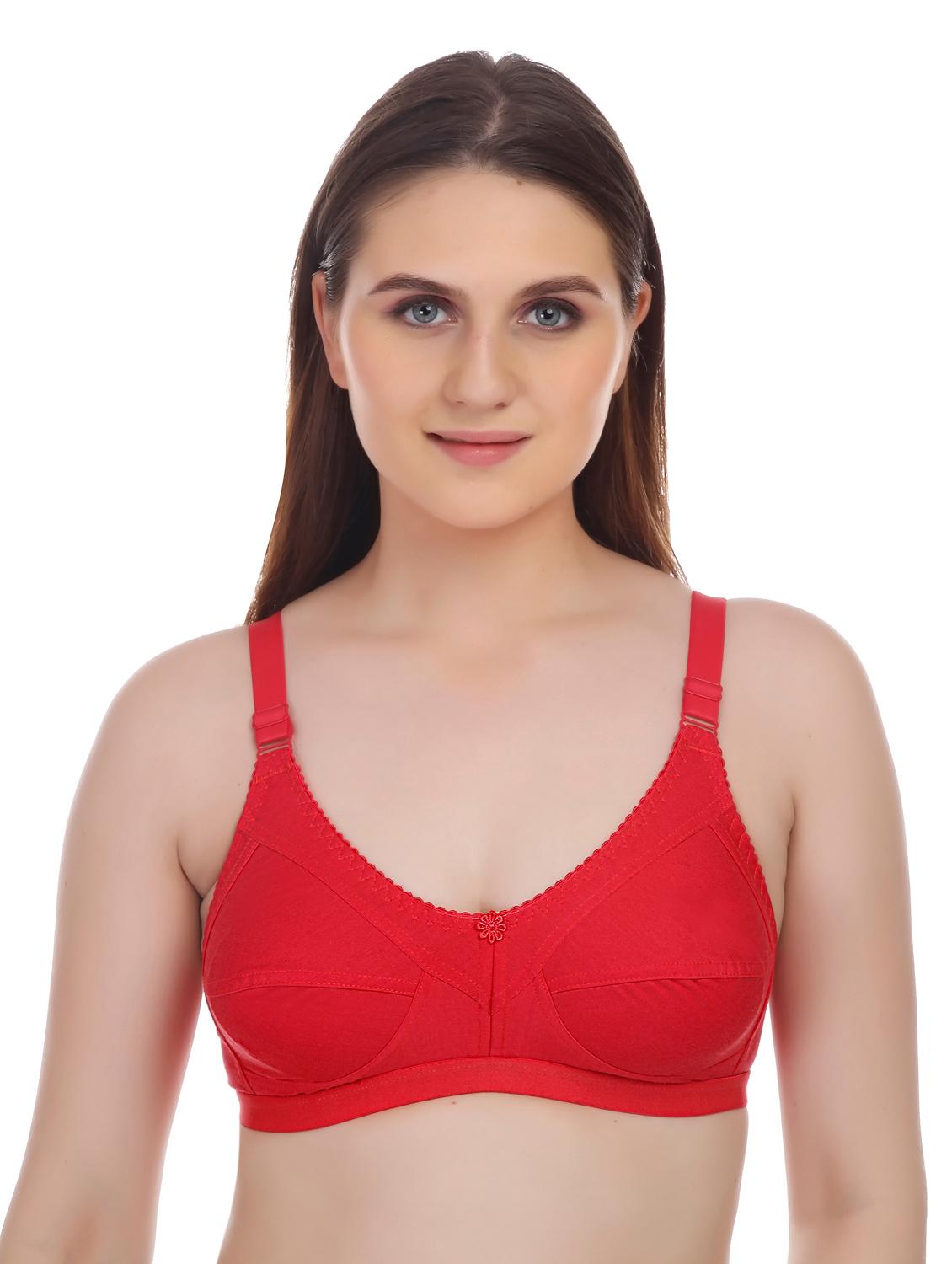 red cotton blend regular bra - 17219060 - Zoom Image - 0
