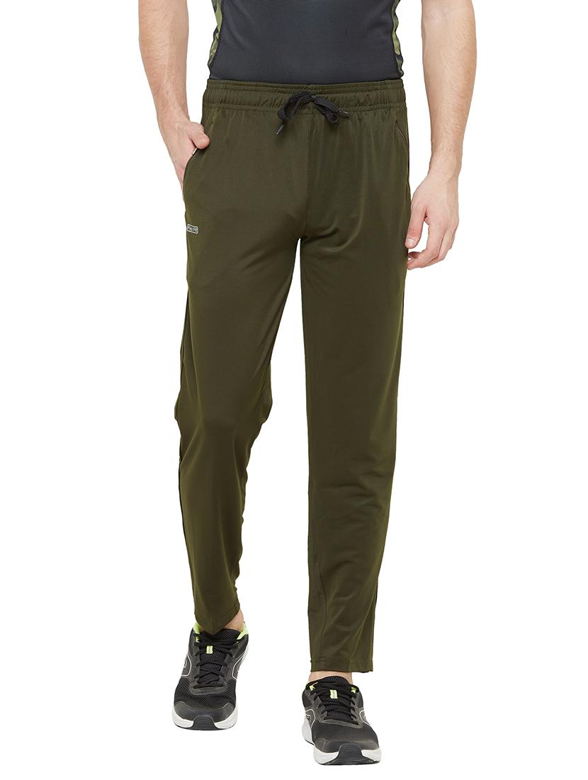 green solid full length track pant - 17219094 -  Zoom Image - 0