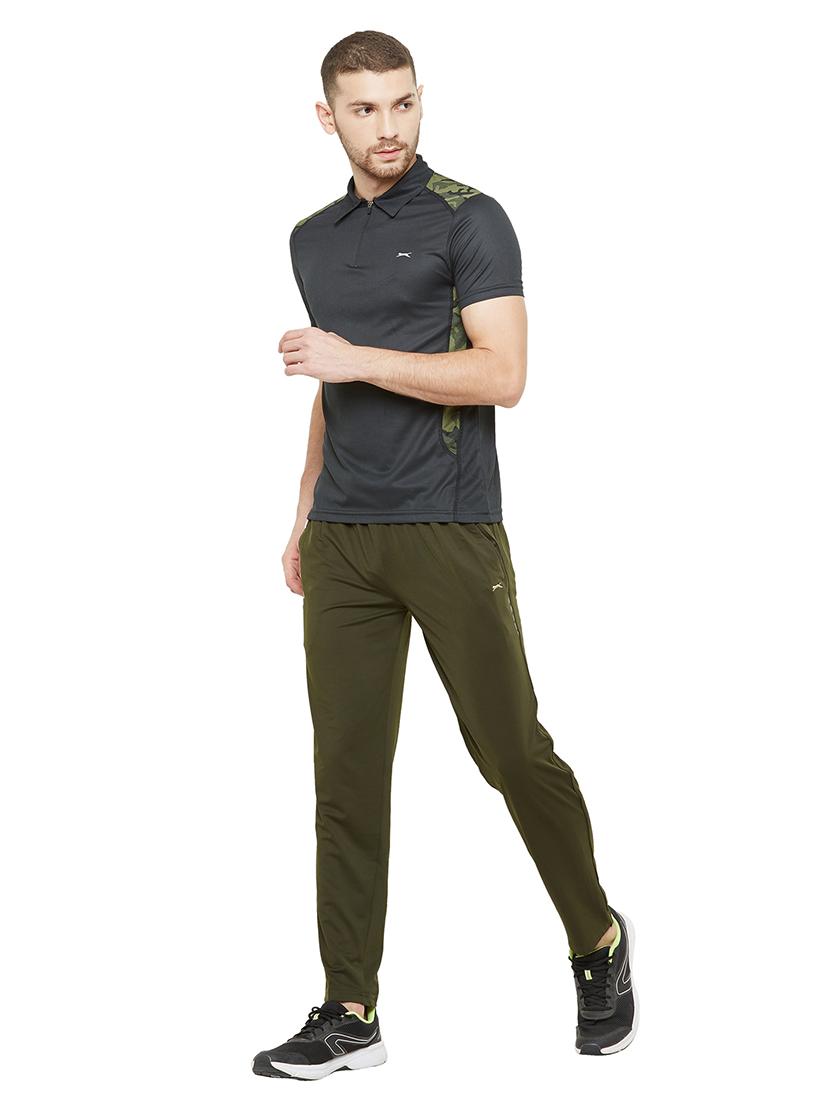 green solid full length track pant - 17219094 - Standard Image - 3