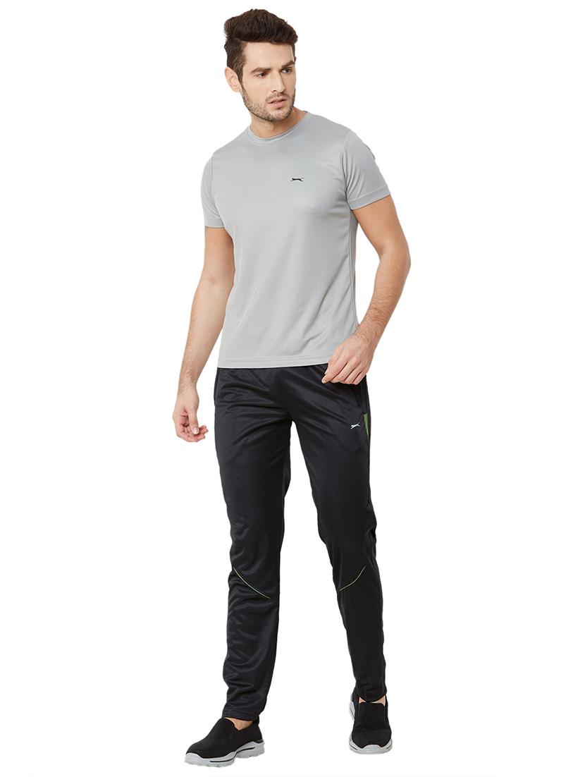 black solid full length track pant - 17219121 - Standard Image - 3