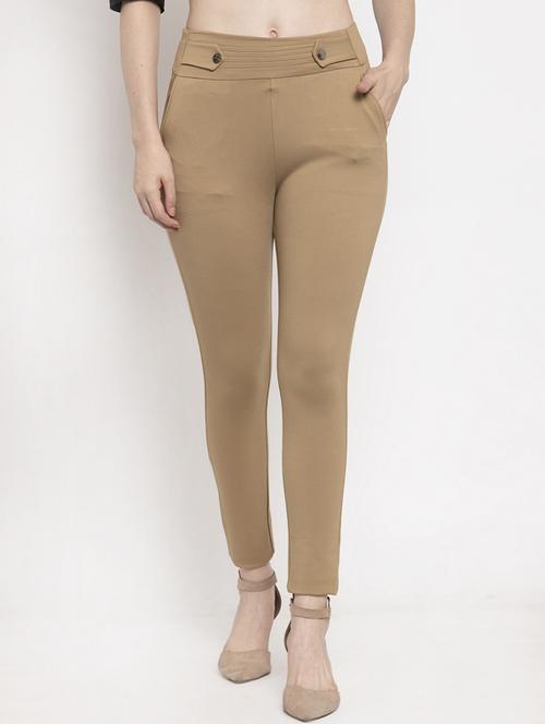 high rise button detail jeggings - 17220227 - Standard Image - 0