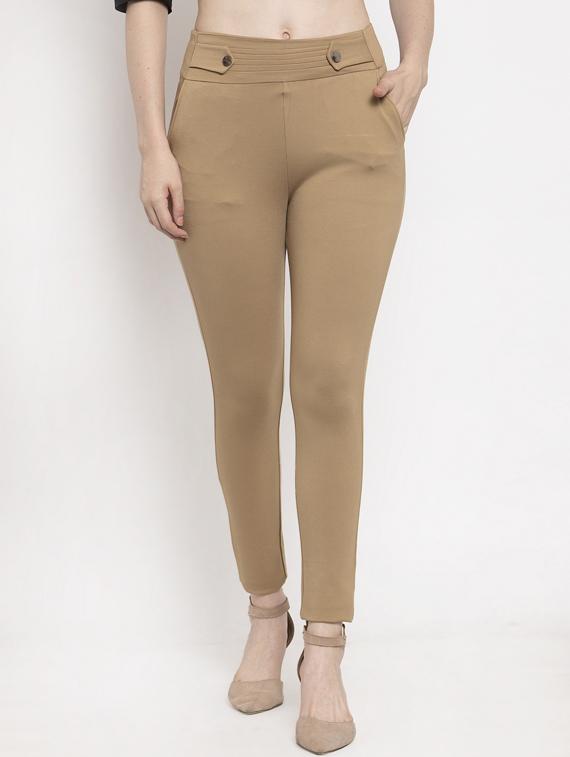high rise button detail jeggings - 17220227 - Zoom Image - 0