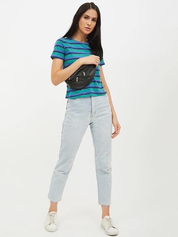 round neck striped tee - 17221727 - Standard Image - 3