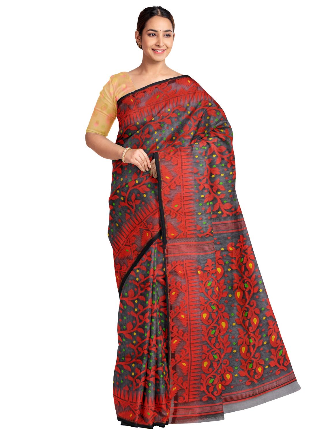 self design jamdani saree - 17225389 - Zoom Image - 0
