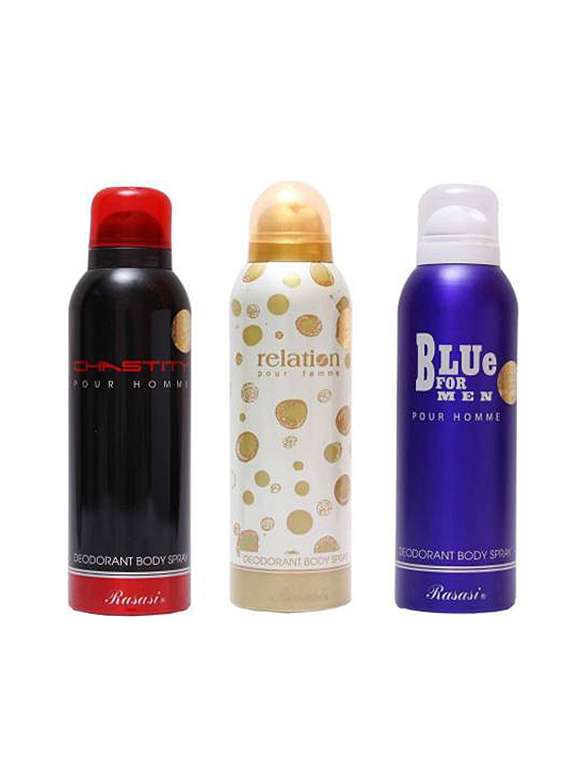 Buy online Rasasi Chastity,relation,blue For Man Deodorant Spray
