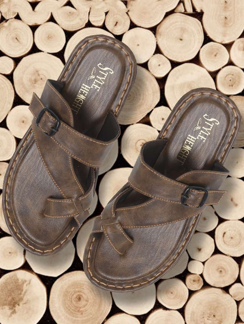 brown toe separator sandals