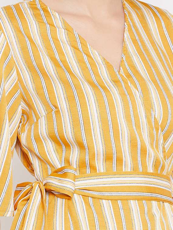 tie front striped dress - 17228285 - Standard Image - 3