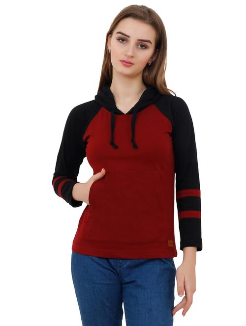 color block hooded tee - 17229242 -  Standard Image - 0