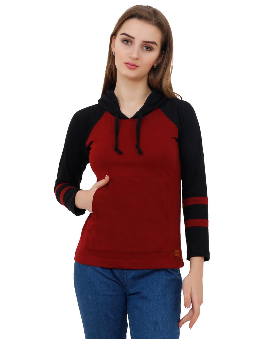 color block hooded tee - 17229242 -  Zoom Image - 0