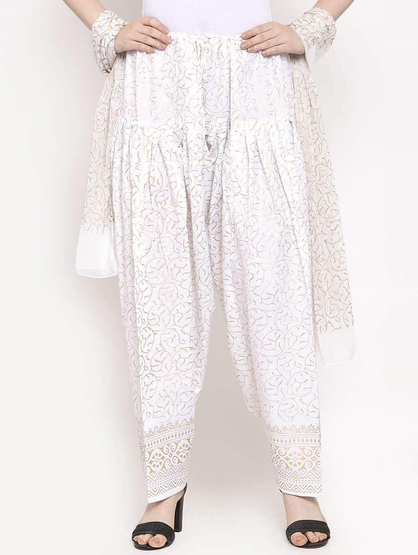 white cotton salwar salwars - 17230030 -  Zoom Image - 0