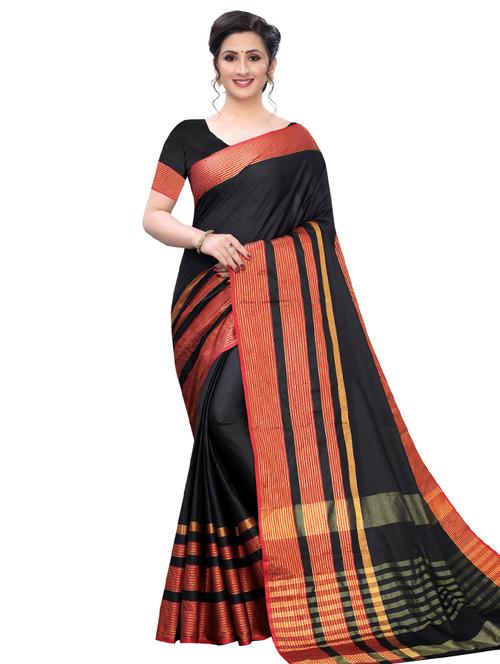 striped woven saree with blouse - 17230086 -  Standard Image - 0