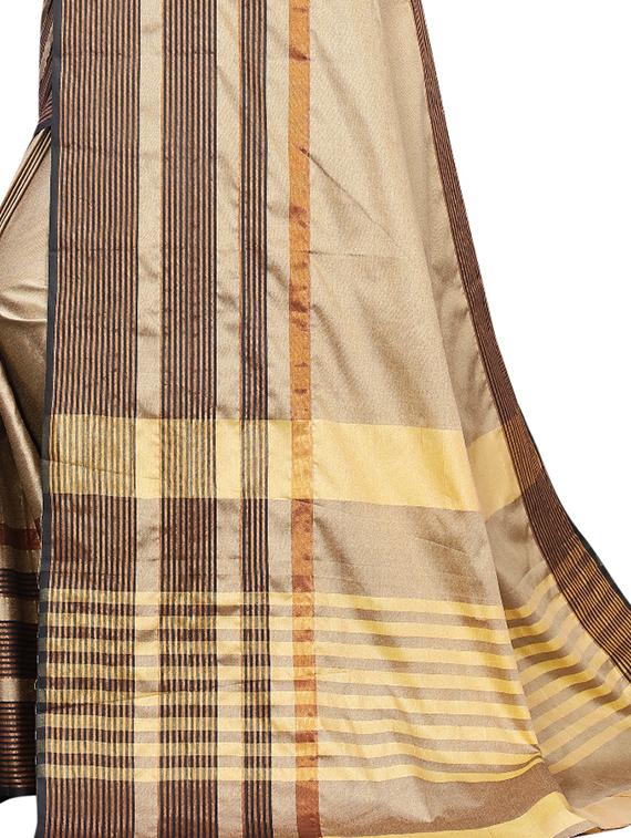 striped woven saree with blouse - 17230087 - Standard Image - 3