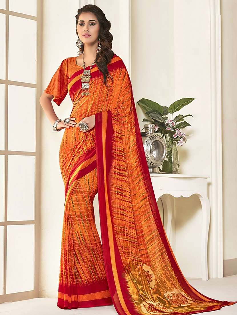 abstract printed saree with blouse