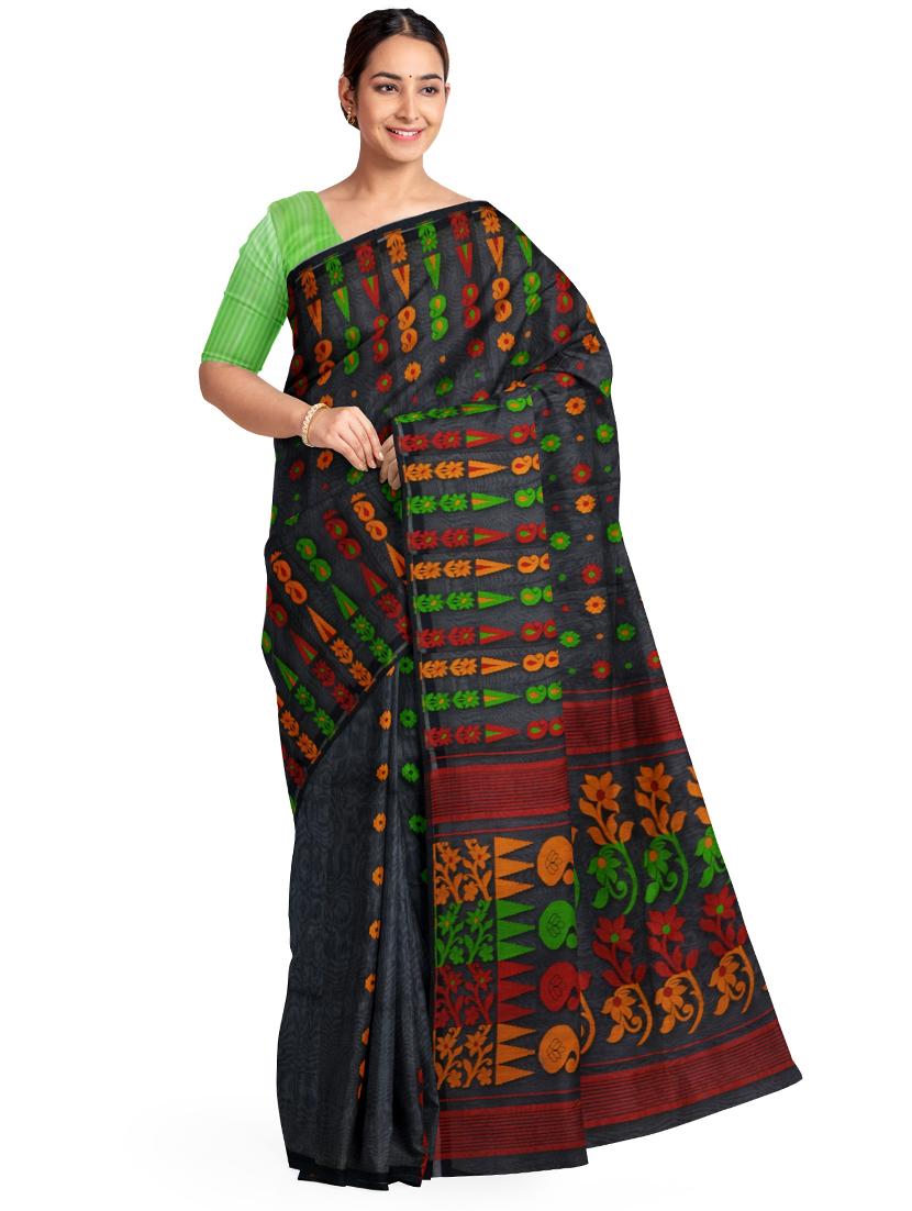 self design jamdani saree - 17230674 - Zoom Image - 0