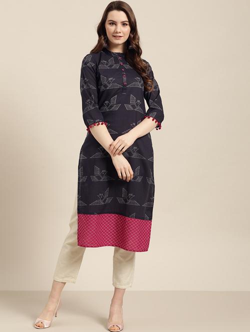 conversational straight kurta - 17230871 - Standard Image - 0