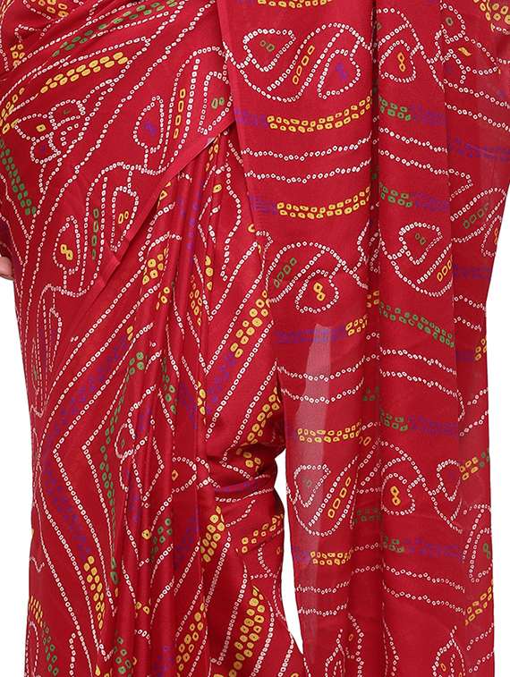 bandhani printed saree with blouse - 17232019 -  Standard Image - 3