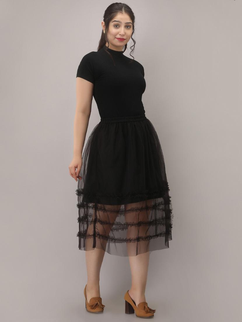 high rise flared skirt - 17232785 - Standard Image - 3