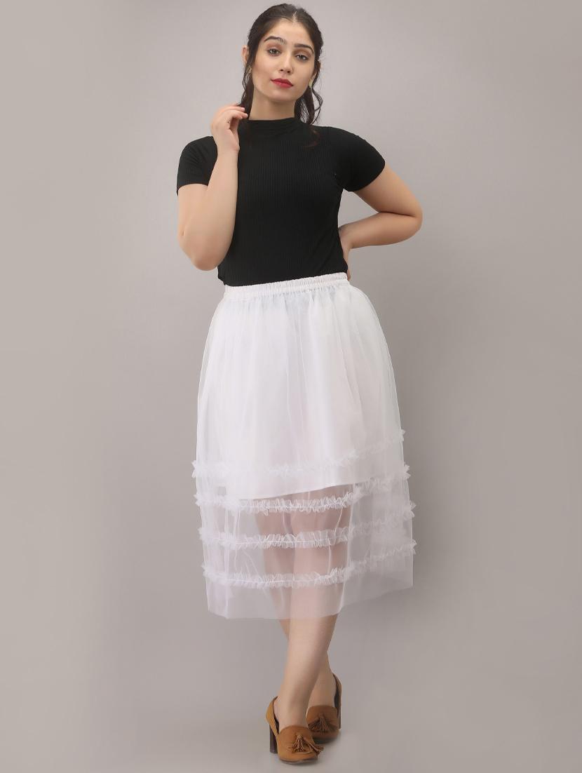 high rise frill detail skirt - 17232786 - Standard Image - 3