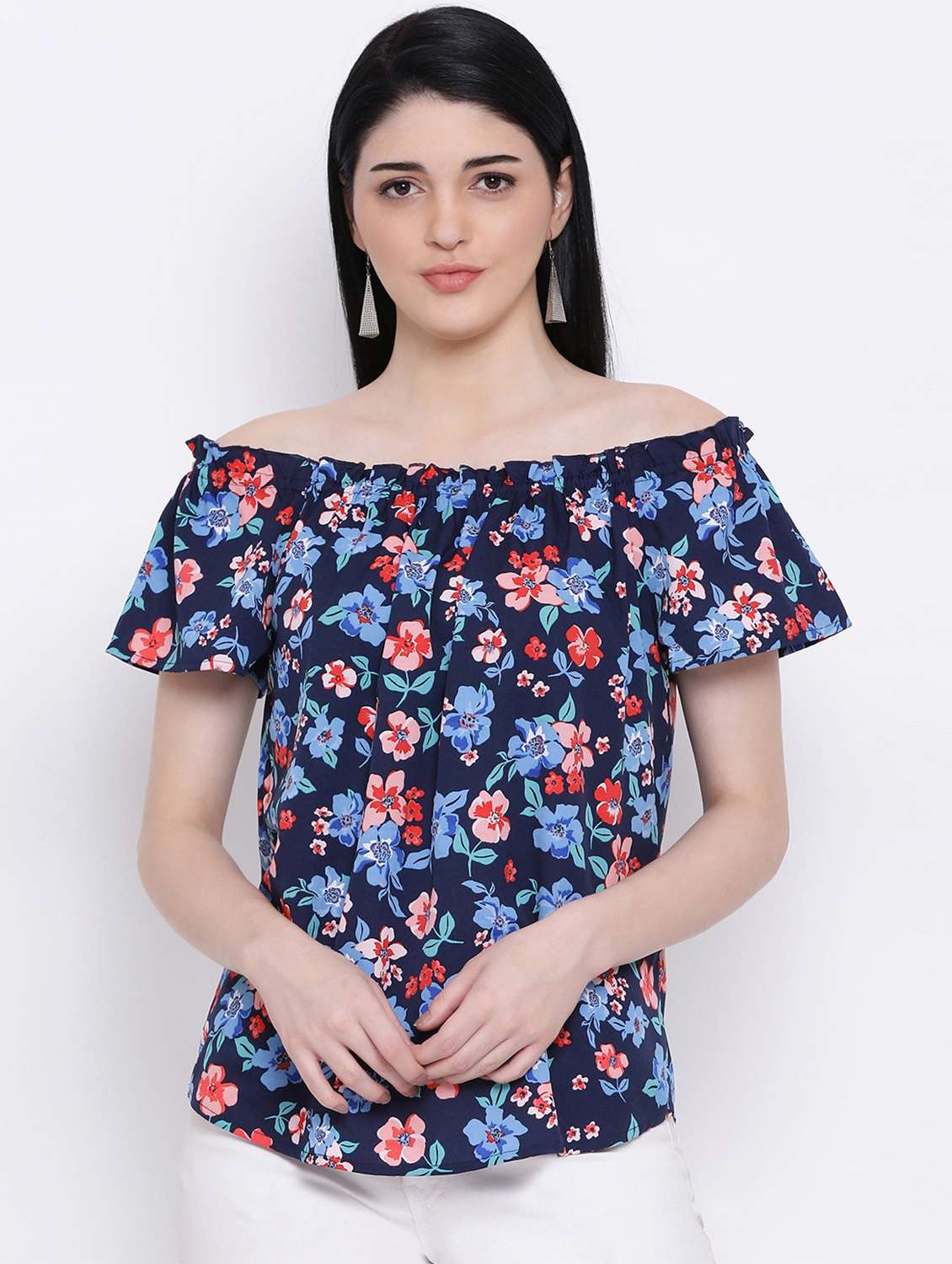 off shoulder floral top - 17233090 - Zoom Image - 0