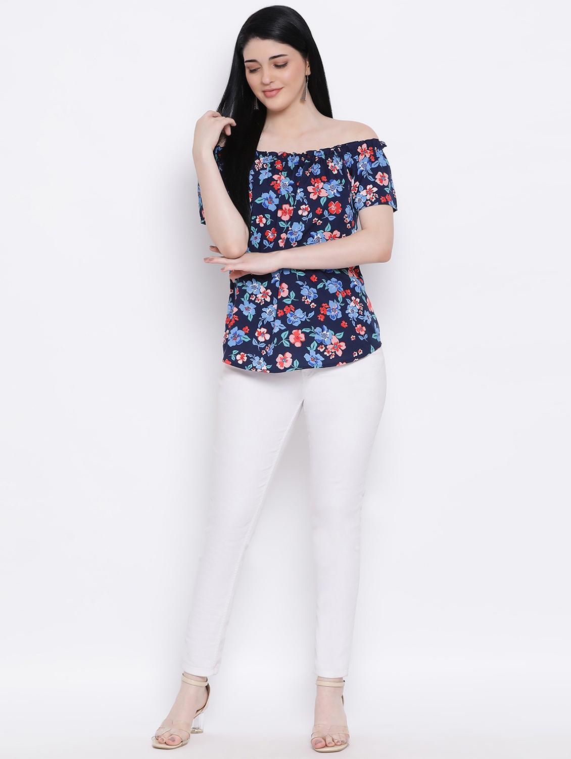 off shoulder floral top - 17233090 - Standard Image - 3