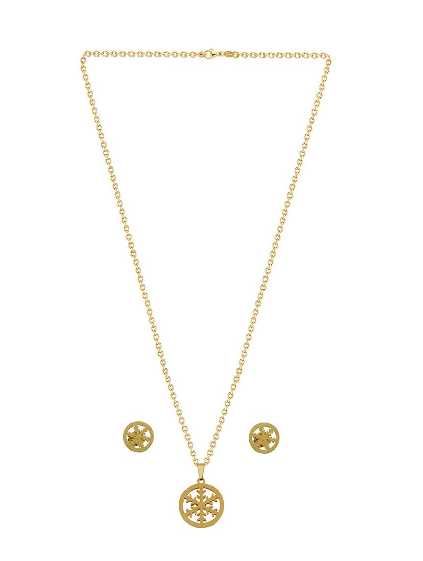 gold metal pendants and earring - 17233213 - Zoom Image - 0