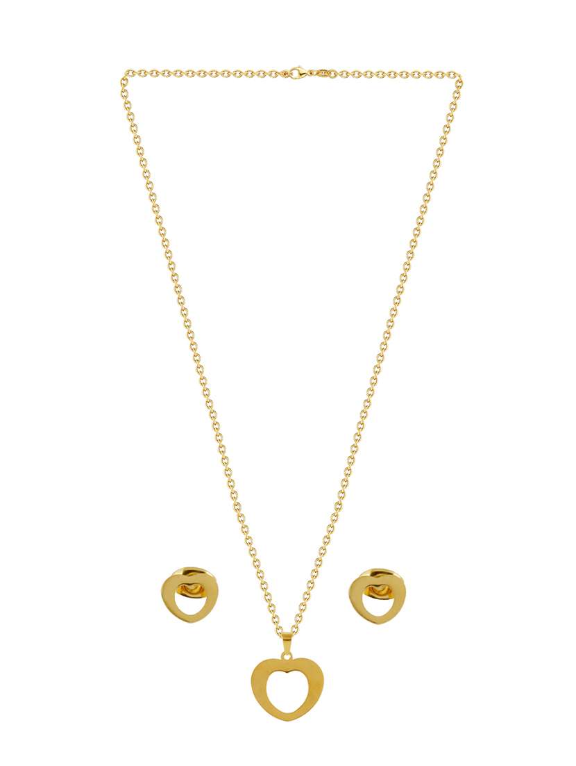 gold metal pendants and earring - 17233215 -  Zoom Image - 0