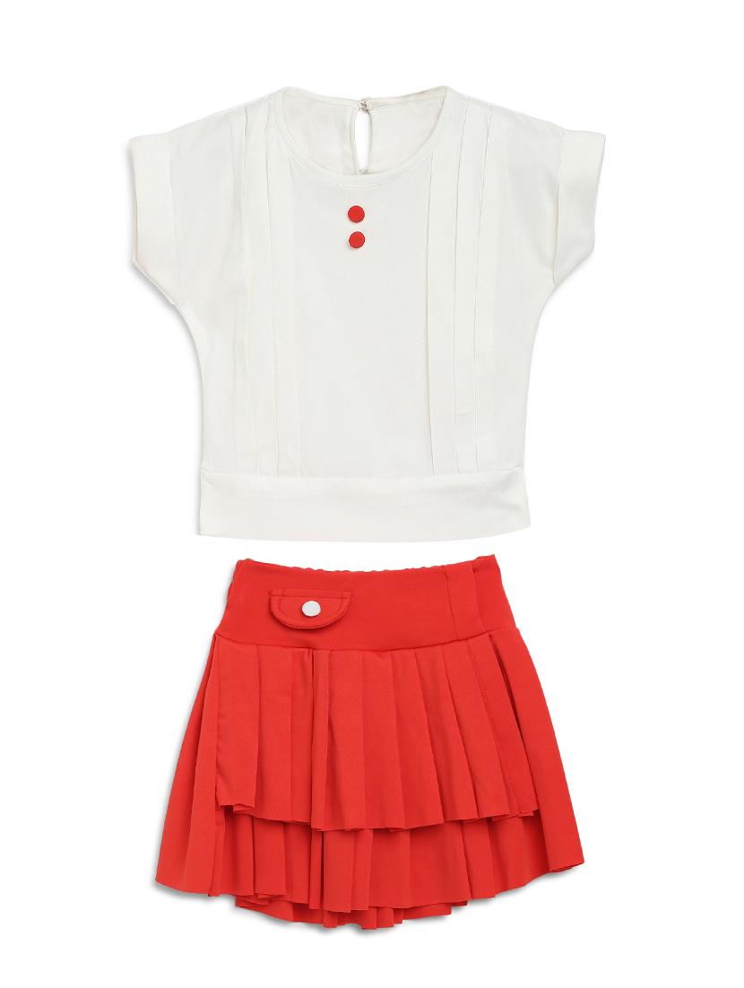 red rayon skirt top twin sets & jump suit - 17234128 - Zoom Image - 0