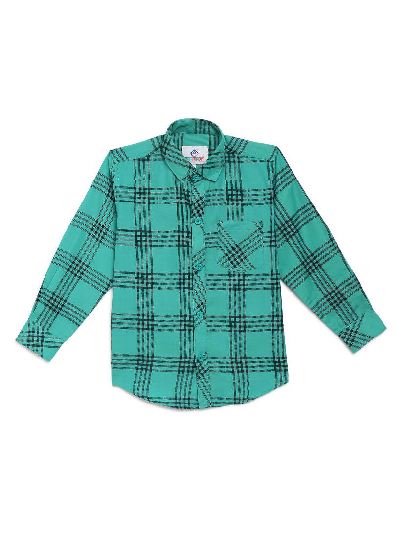 green cotton shirt - 17234251 -  Zoom Image - 0