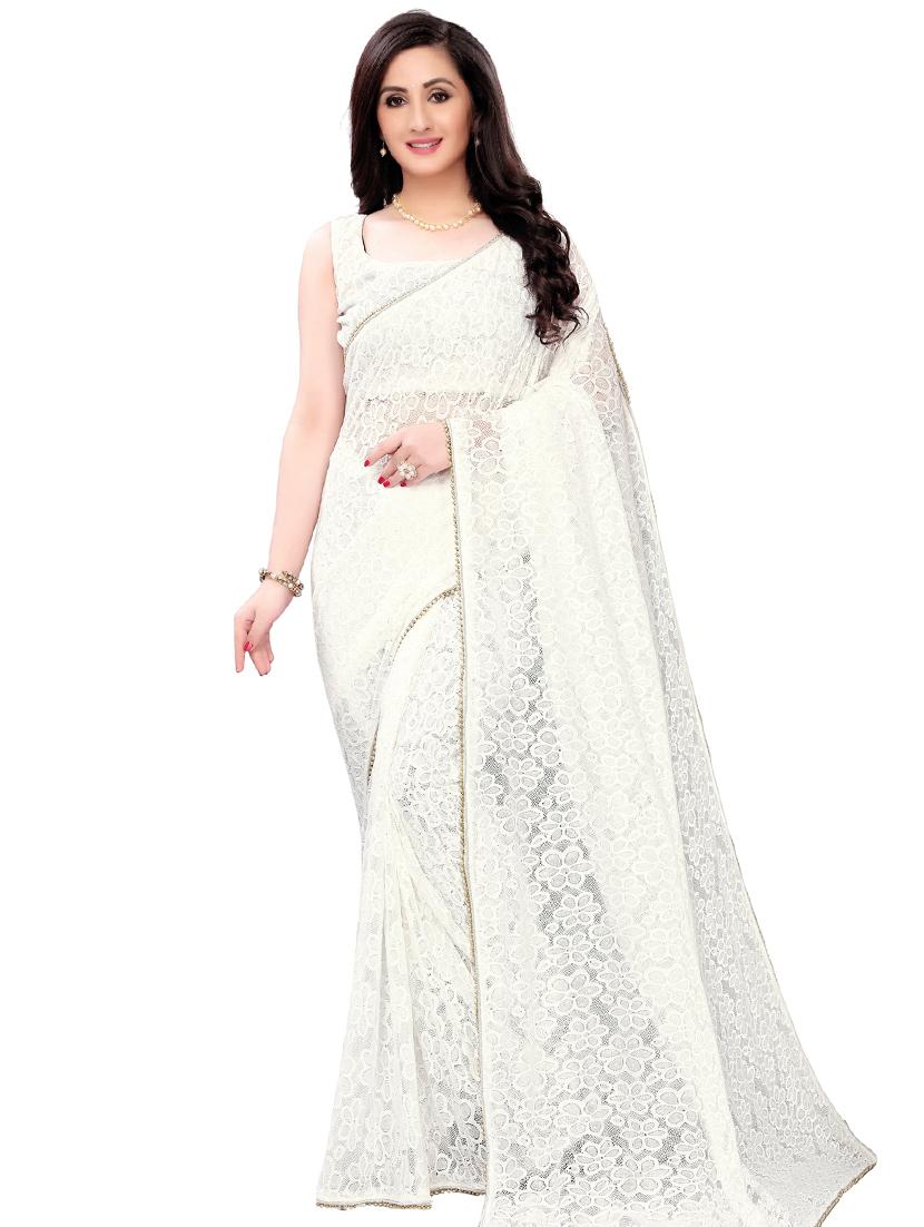 solid plain saree with blouse - 17235862 - Zoom Image - 0