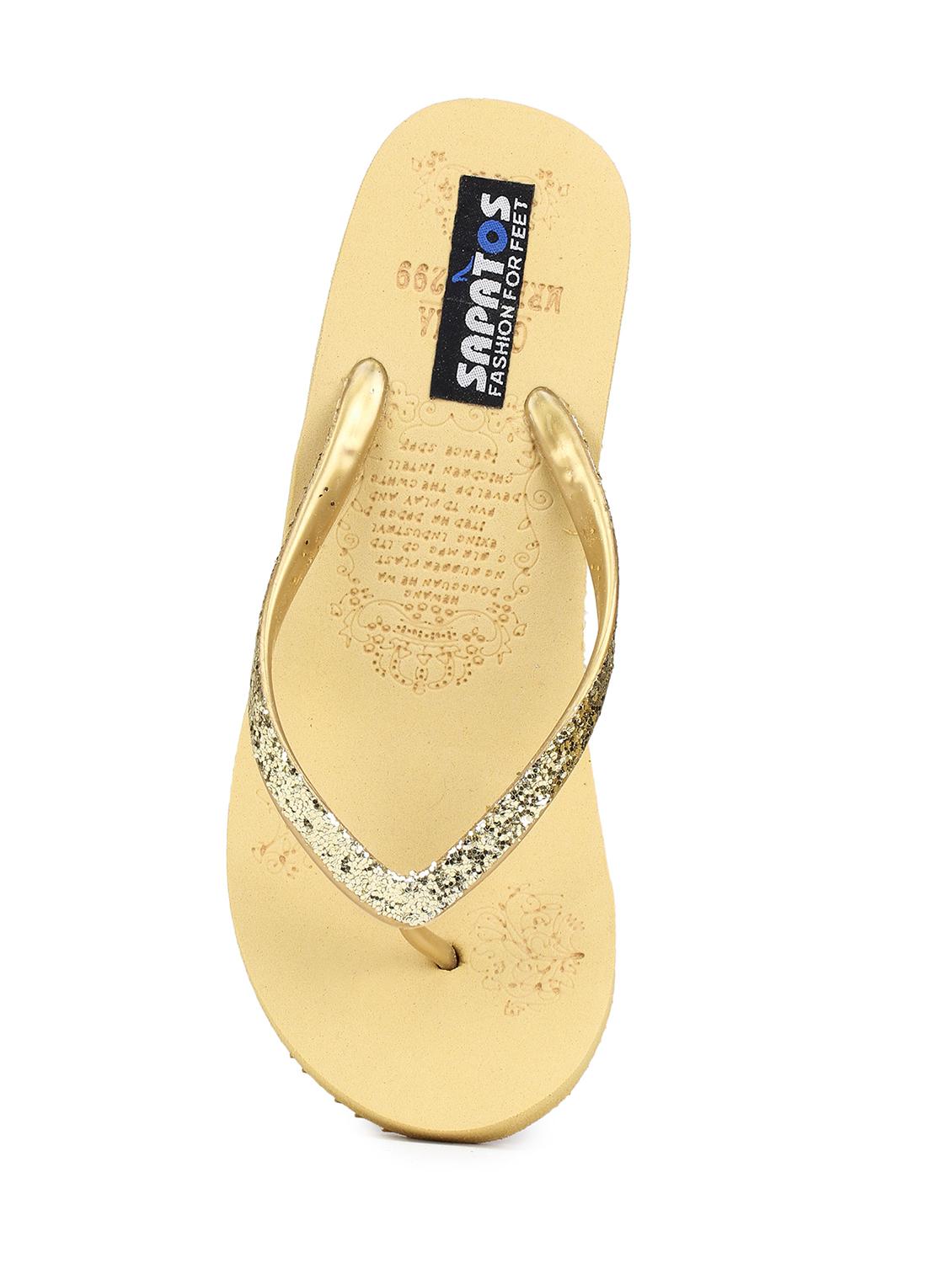 gold wedges flip flop - 17238413 - Standard Image - 5