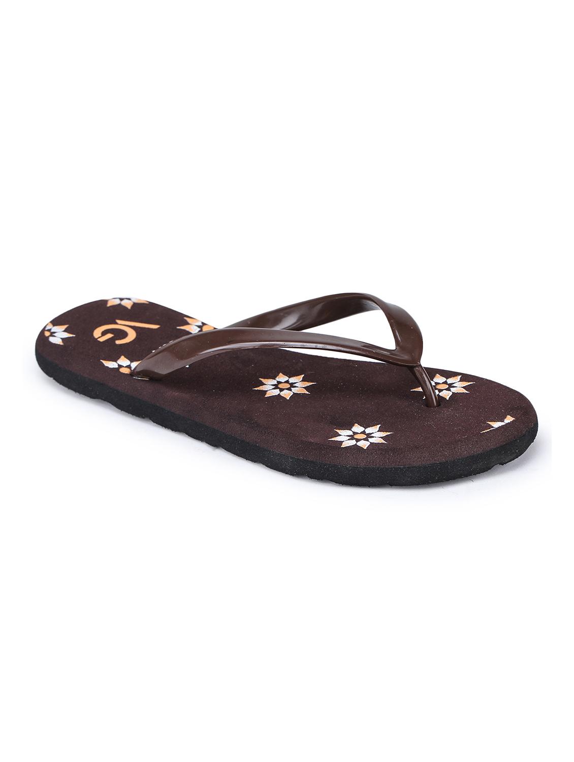 brown synthetic slippers flip flops - 17238447 -  Zoom Image - 0