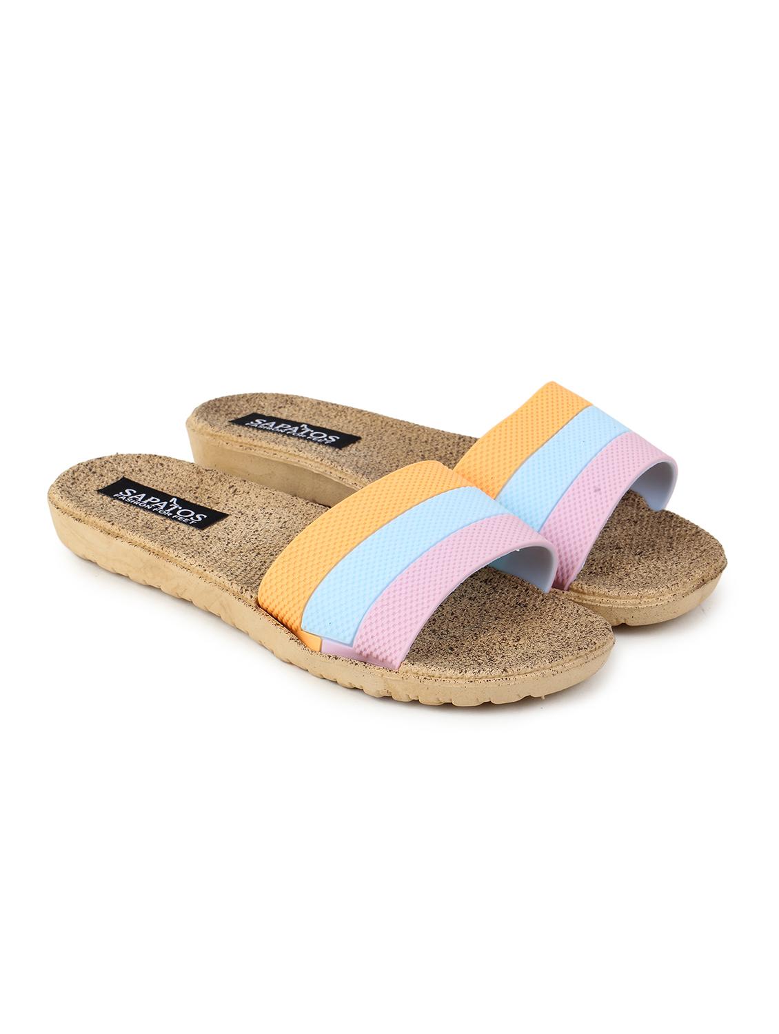 multi colored slip on flip flop - 17238460 - Standard Image - 3