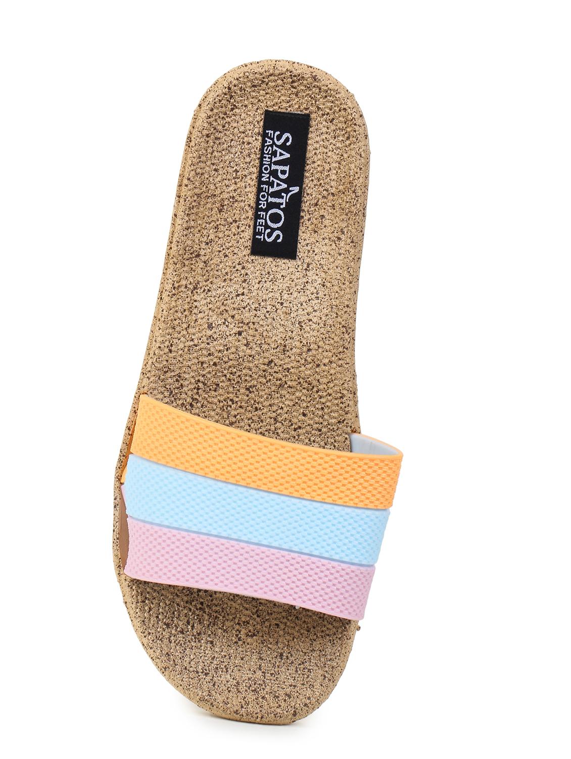 multi colored slip on flip flop - 17238460 - Standard Image - 5