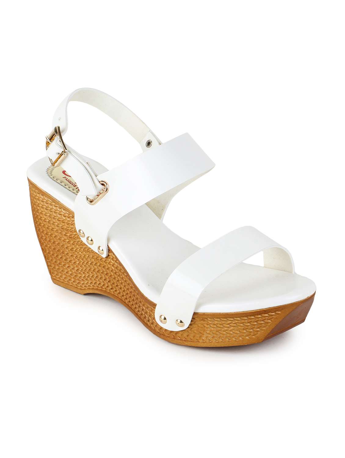 white synthetic slip on sandals - 17238479 -  Zoom Image - 0
