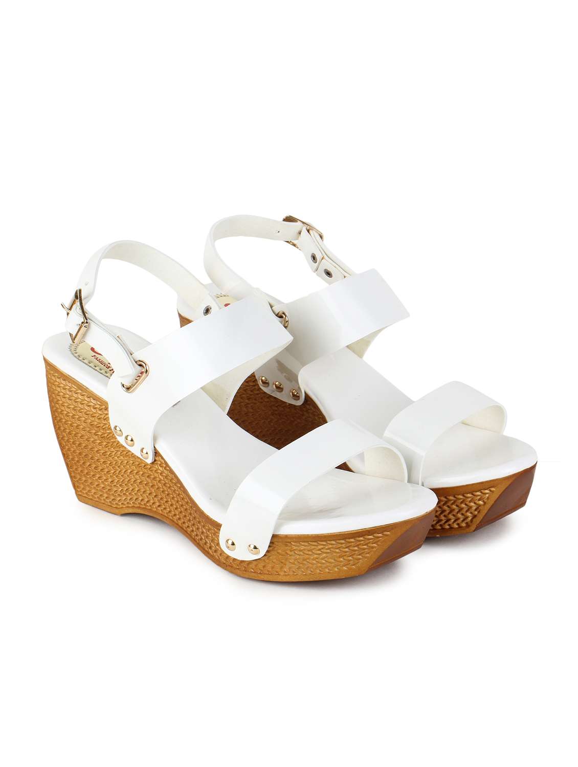 white synthetic slip on sandals - 17238479 -  Standard Image - 3