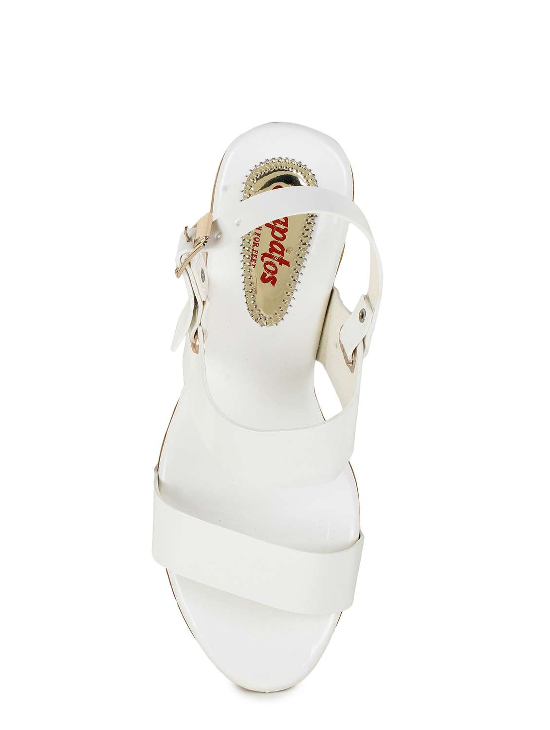white synthetic slip on sandals - 17238479 -  Standard Image - 5