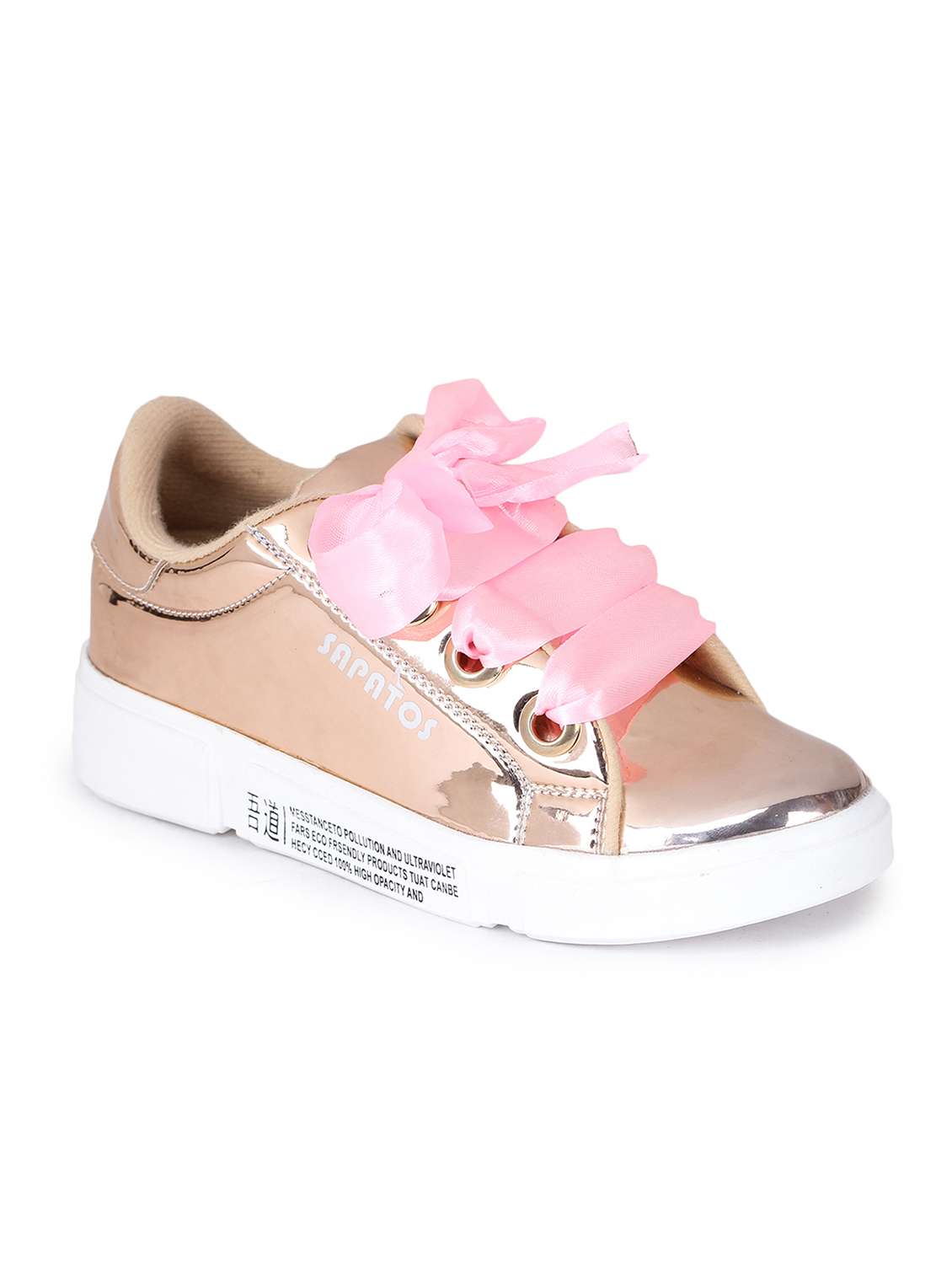 pink synthetic laceup sneakers - 17238493 -  Zoom Image - 0