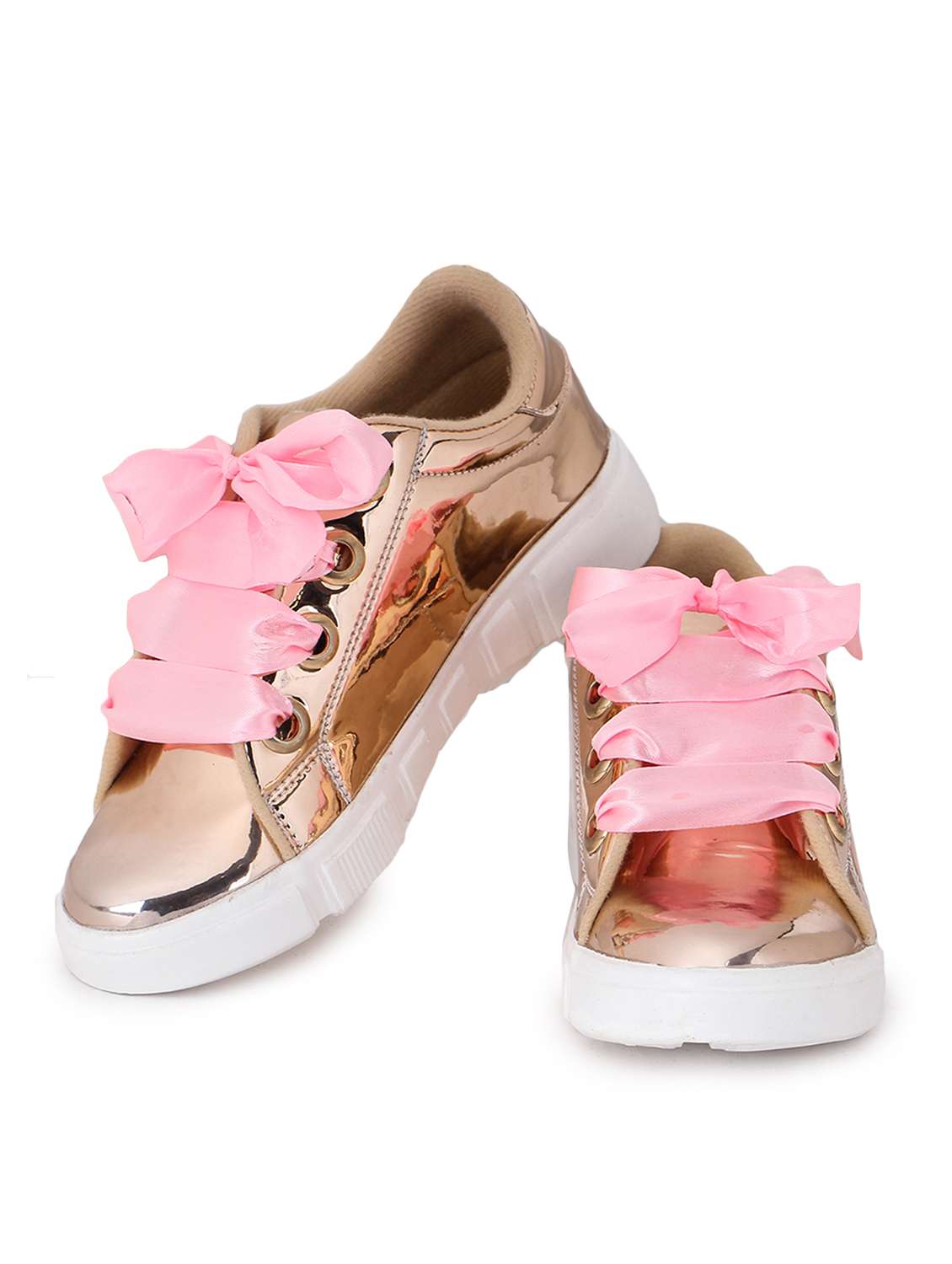 pink synthetic laceup sneakers - 17238493 -  Standard Image - 3