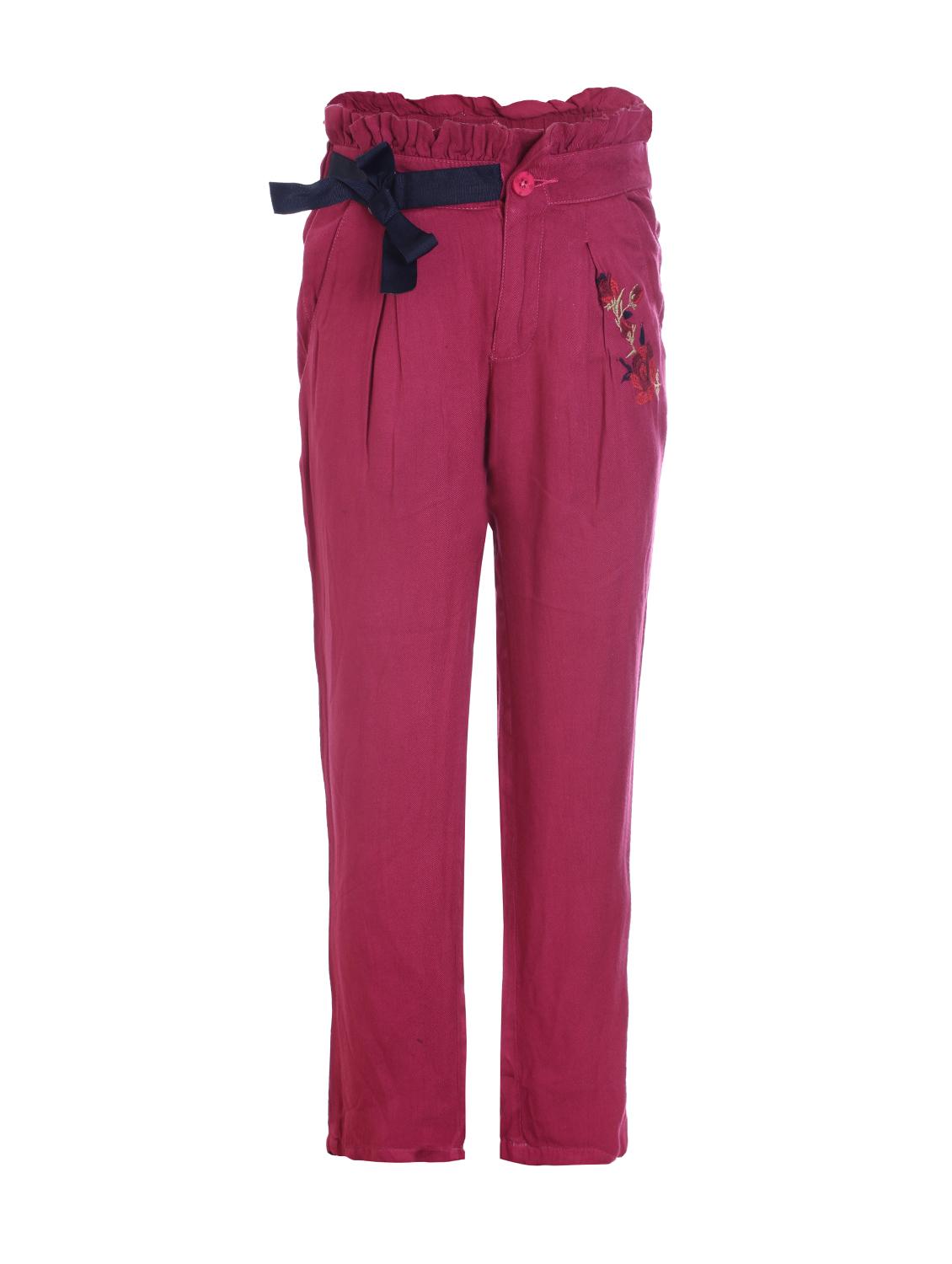 red cotton casual trouser - 17239469 -  Zoom Image - 0