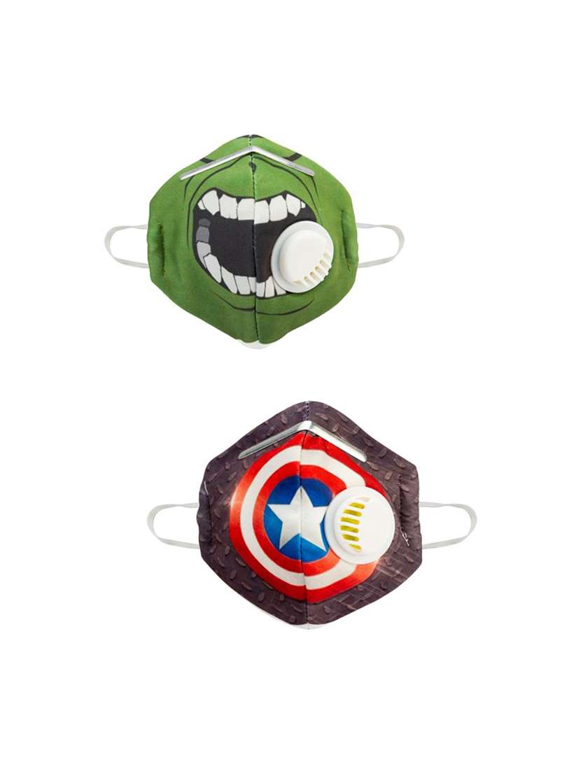 multi colored cotton anti-pollution mask (pack of 2)