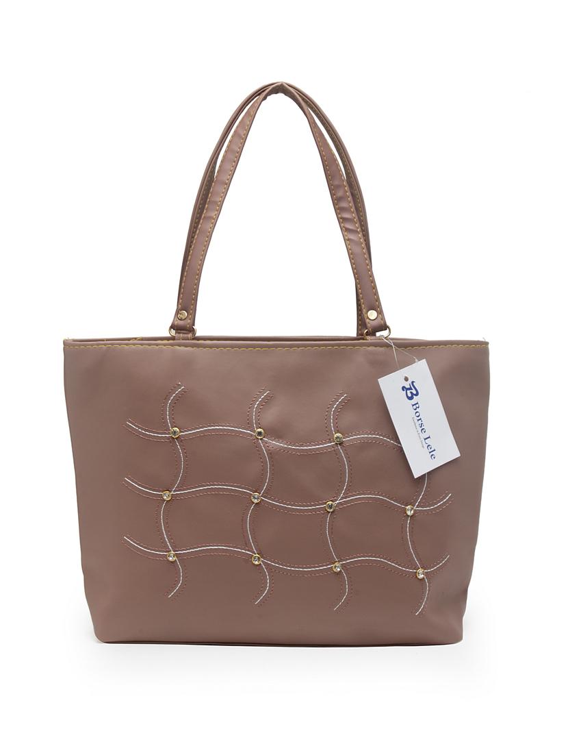 tan leatherette (pu) handbag - 17240201 - Zoom Image - 0